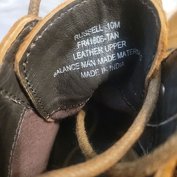 Frye Russell Boots Mens 10M Brown Suede Leather Lace-Up‎ Zip Side Stylish NEW - Picture 5 of 9